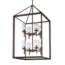 Golden 2073-8P GMT-CLR - Golden Lighting Smyth 8-light Pendant in Gunmetal Bronze
